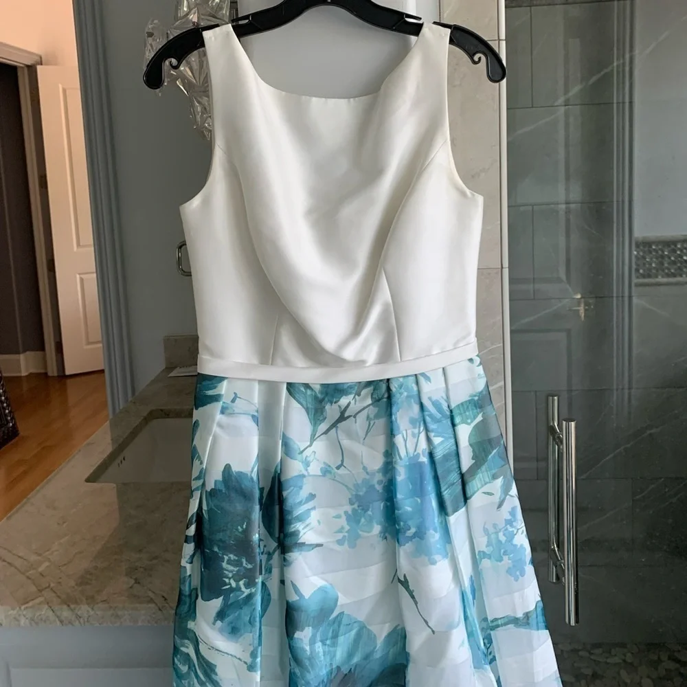 THEIA  Floral-print Silk Tea-length Dress